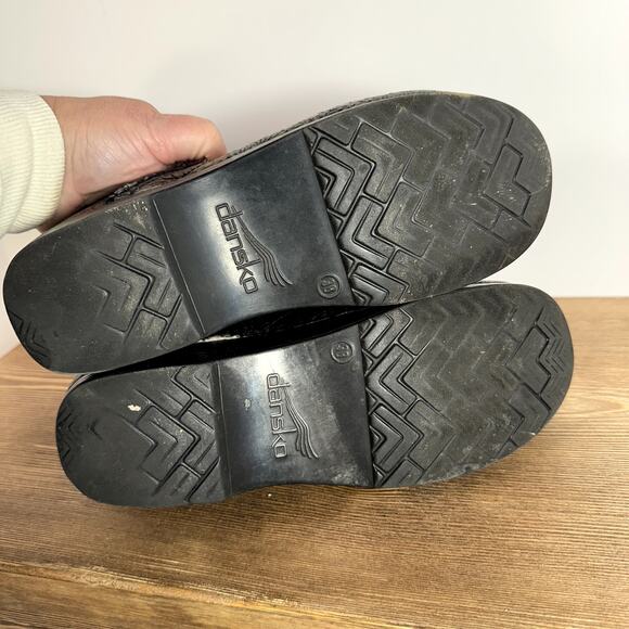 Dansko XP Floral Clogs Staples Sz 38 Metallic Professional Nurse Comfort Shoes - Picture 6 of 10